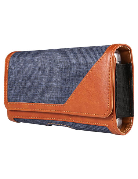 Funda de teléfono celular nylon Seqoiyia azul con clip Funda de teléfono celular nylon Seqoiyia azul con clip