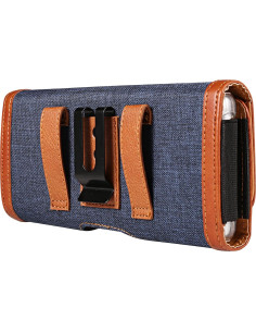 Funda de teléfono celular nylon Seqoiyia azul con clip 2