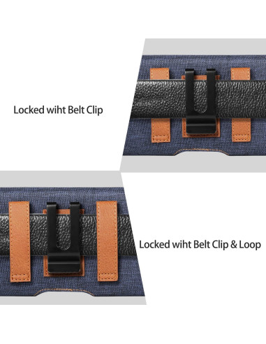 Funda de teléfono celular nylon Seqoiyia azul con clip