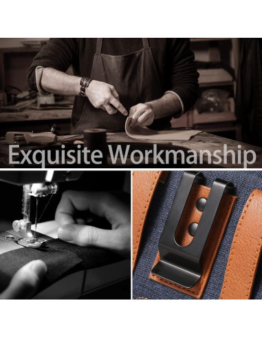 Funda de teléfono celular nylon Seqoiyia azul con clip