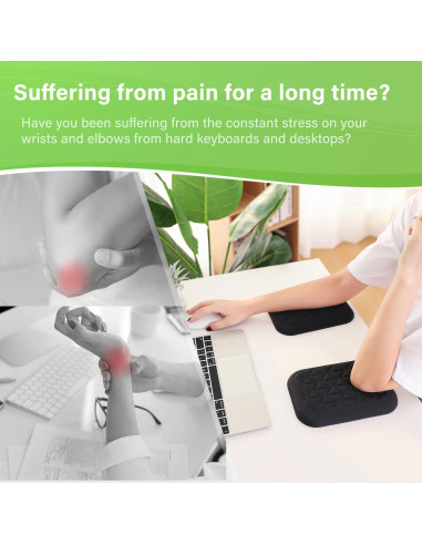 Almohadilla ergonómica LargeLeaf para muñeca y codo negra