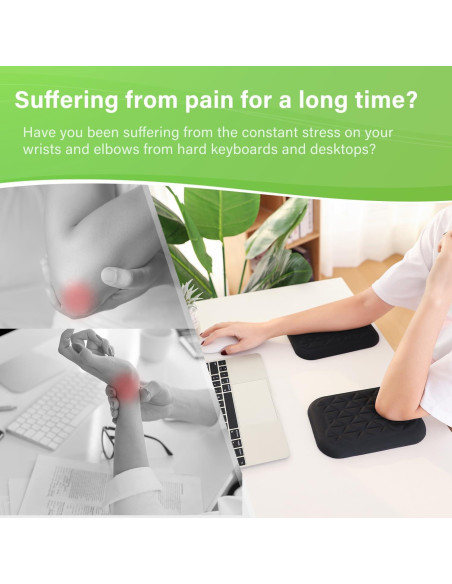 Almohadilla ergonómica LargeLeaf para muñeca y codo negra