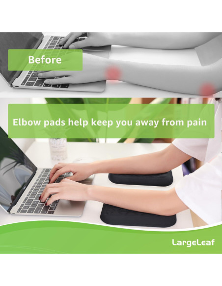 Almohadilla ergonómica LargeLeaf para muñeca y codo negra