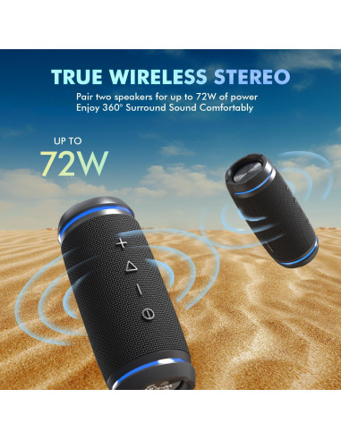 Altavoz Portátil Bluetooth W-KING BT226 36W Impermeable IPX6