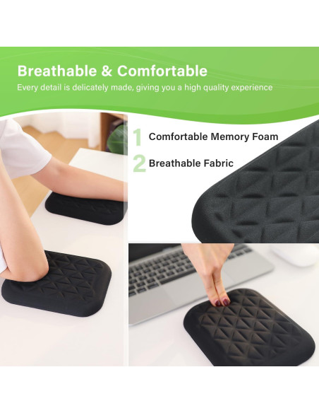 Almohadilla ergonómica LargeLeaf para muñeca y codo negra