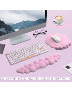 Alfombrilla de Ratón y Reposamuñecas Ergonómico Lauspuck Rosa 2