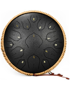 Tambor de Lengua de Acero Natraldrum 14" 15 Notas Re Negro 2