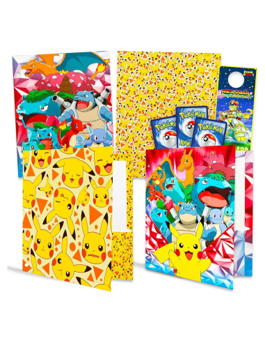 Conjunto de Carpetas Pokémon Nintendo - 4 Carpetas Laminadas