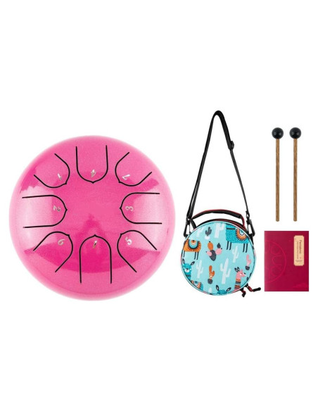 Tambor de Lengua 8 Notas Ubblove 15 cm Acero Rosa