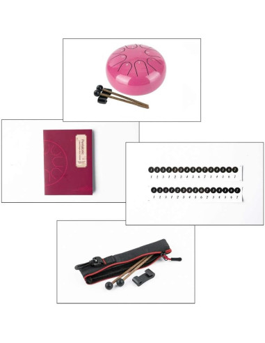 Tambor de Lengua 8 Notas Ubblove 15 cm Acero Rosa