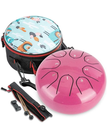Tambor de Lengua 8 Notas Ubblove 15 cm Acero Rosa