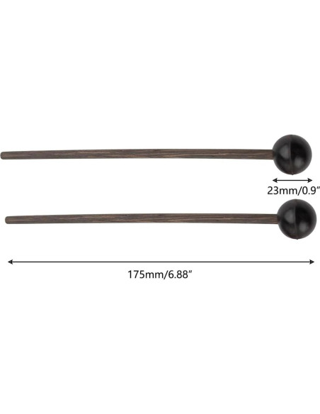 3 Pares de Mallets de Tambor de Acero con Bolsa de Almacenamiento