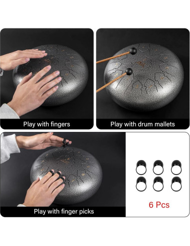 Tambor de Lengua de Acero AKLOT 30,5 cm 13 Notas C con Accesorios