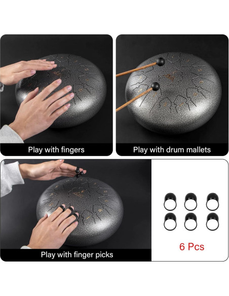 Tambor de Lengua de Acero AKLOT 30,5 cm 13 Notas C con Accesorios