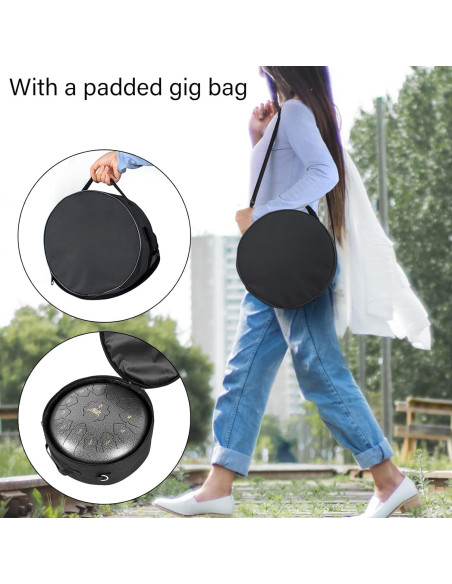 Tambor de Lengua de Acero AKLOT 30,5 cm 13 Notas C con Accesorios