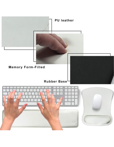 Alfombrilla de Ratón Cacoy con Soporte Ergonómico Blanco Roto