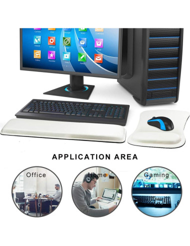 Alfombrilla de Ratón Cacoy con Soporte Ergonómico Blanco Roto