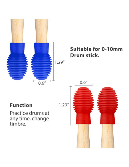 Silenciador de Tambor de Silicona Frienda 4 Piezas