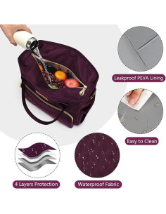 Bolsa de Almuerzo Aislada MIYCOO 18L Púrpura para Mujeres 2