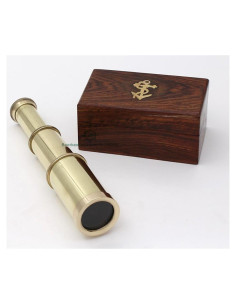 Catalejo Antiguo de Latón Roorkee 15,88 cm con Funda