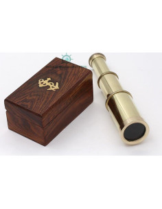 Catalejo Antiguo de Latón Roorkee 15,88 cm con Funda 2