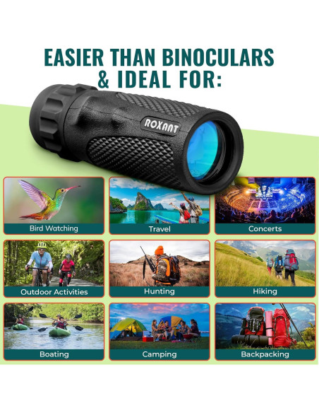 Telescopio Monocular Roxant Viper 10x25 Compacto a Prueba de Clima