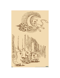 Póster de Pared Pokémon Trends International Escena Sepia 86.4x57cm