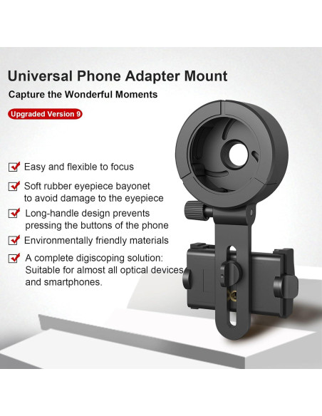 Adaptador Universal para Teléfono Eyeskey - Compatible con Binoculares y Telescopios