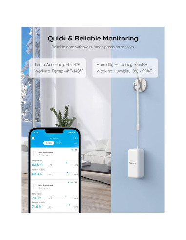 Higrómetro Termómetro Govee H5100 Paquete de 3 Bluetooth