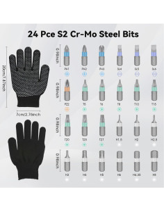 Juego de Destornilladores Magnéticos 24 en 1 HYLEBOR con Mango Desmontable 2