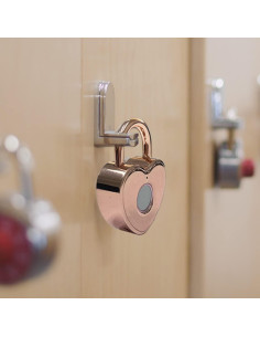 Candado Biométrico Tcyoatoa Corazón Oro Rosa Recargable 2