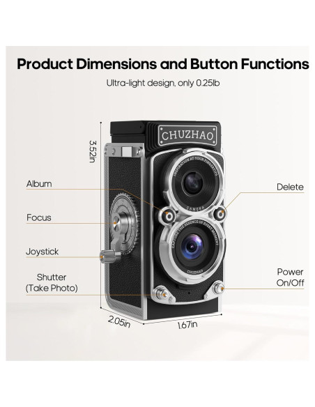 Cámara Digital Retro TLR NOWIFICAM Mini 12MP HD 1080P