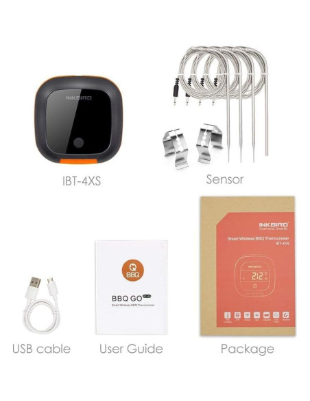 Termómetro Digital Inalámbrico Inkbird IBT-4XS 4 Probetas