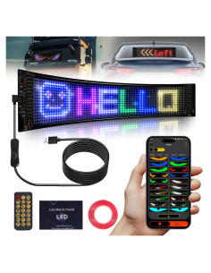 Cartel LED Programable Eachbid 59.4x11.9 cm USB Control APP