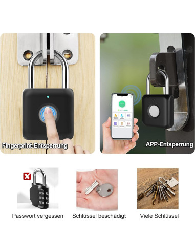 Candado Biométrico eLinkSmart YL-P8bf Bluetooth Negro