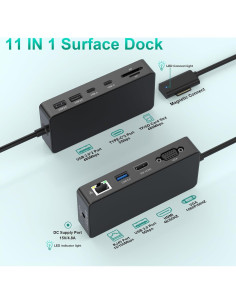 Microsoft Surface Dock 11 en 1 - Estación de Acoplamiento 4K HDMI 2
