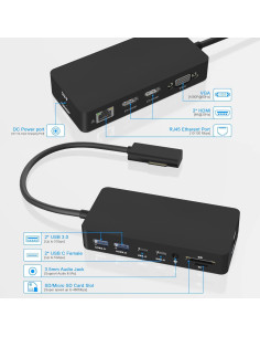 Estación de Acoplamiento KETAKY Surface 12 en 1 HDMI VGA 2