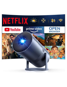 Mini Proyector YOWHICK WiFi 6 Bluetooth 5.3 1080P Gris