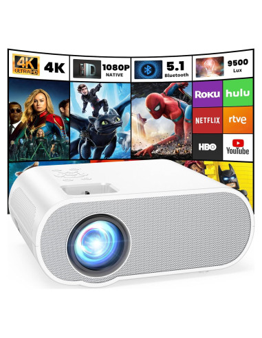 Proyector Full HD Nativo 1080P HOMPOW C10 Bluetooth Portátil