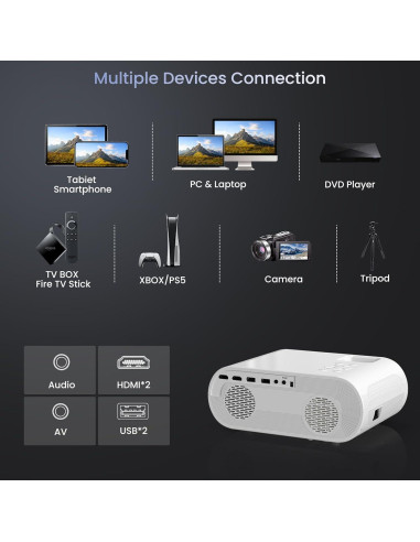 Proyector Full HD Nativo 1080P HOMPOW C10 Bluetooth Portátil