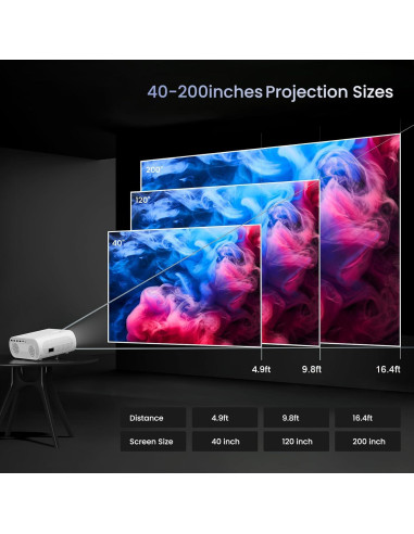 Proyector Full HD Nativo 1080P HOMPOW C10 Bluetooth Portátil