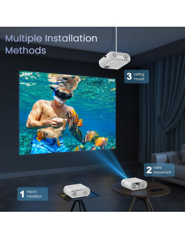 Proyector Full HD Nativo 1080P HOMPOW C10 Bluetooth Portátil