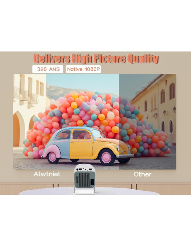 Proyector Mini Inteligente Alwtniet 320 ANSI Nativo 1080P 4K