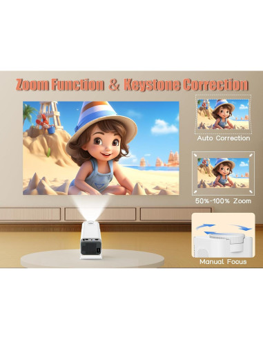 Proyector Mini Inteligente Alwtniet 320 ANSI Nativo 1080P 4K