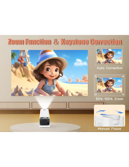 Proyector Mini Inteligente Alwtniet 320 ANSI Nativo 1080P 4K