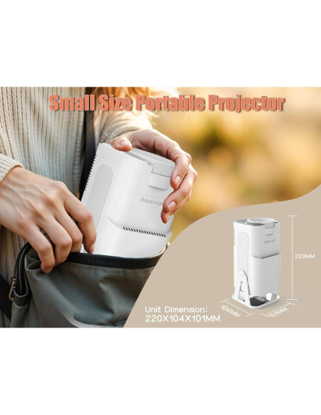 Proyector Mini Inteligente Alwtniet 320 ANSI Nativo 1080P 4K
