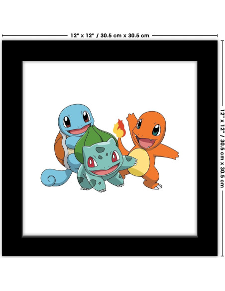 Arte de Pared Pokemon Bulbasaur Charmander Squirtle 30.48 cm