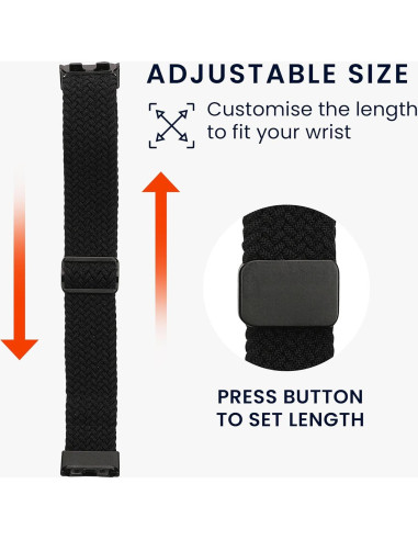 Correa de Reloj Inteligente KWmobile Nylon 2x Negro/Azul