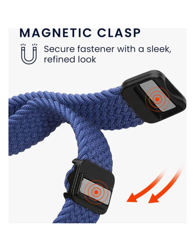 Correa de Reloj Inteligente KWmobile Nylon 2x Negro/Azul