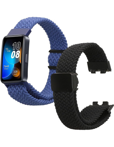 Correa de Reloj Inteligente KWmobile Nylon 2x Negro/Azul
